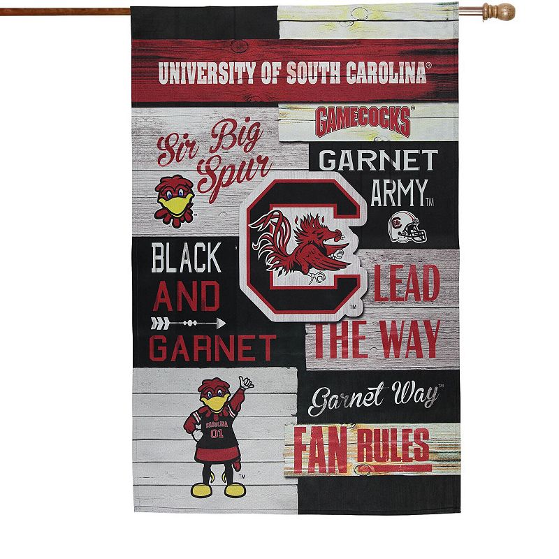 South Carolina Gamecocks Fan Rules Linen House Flag, Multicolor