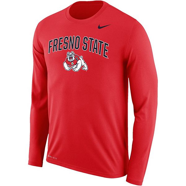 Men's Nike Red Fresno State Bulldogs Arch Over Logo Long Sleeve T-Shirt