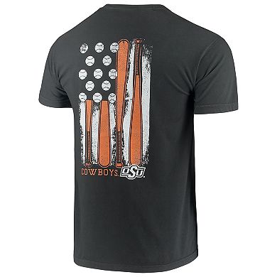 Men's Black Oklahoma State Cowboys Baseball Flag Comfort Colors T-Shirt