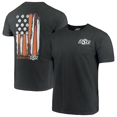 Men's Black Oklahoma State Cowboys Baseball Flag Comfort Colors T-Shirt