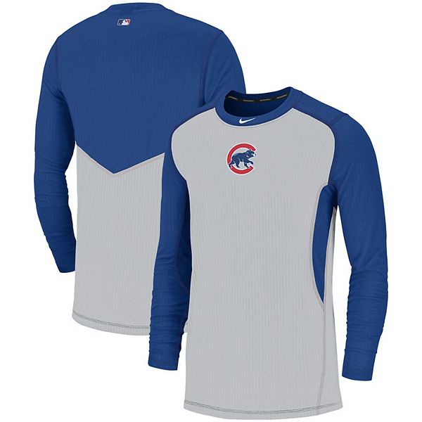 Men's Nike Gray/Royal Chicago Cubs Authentic Collection Game Long ...