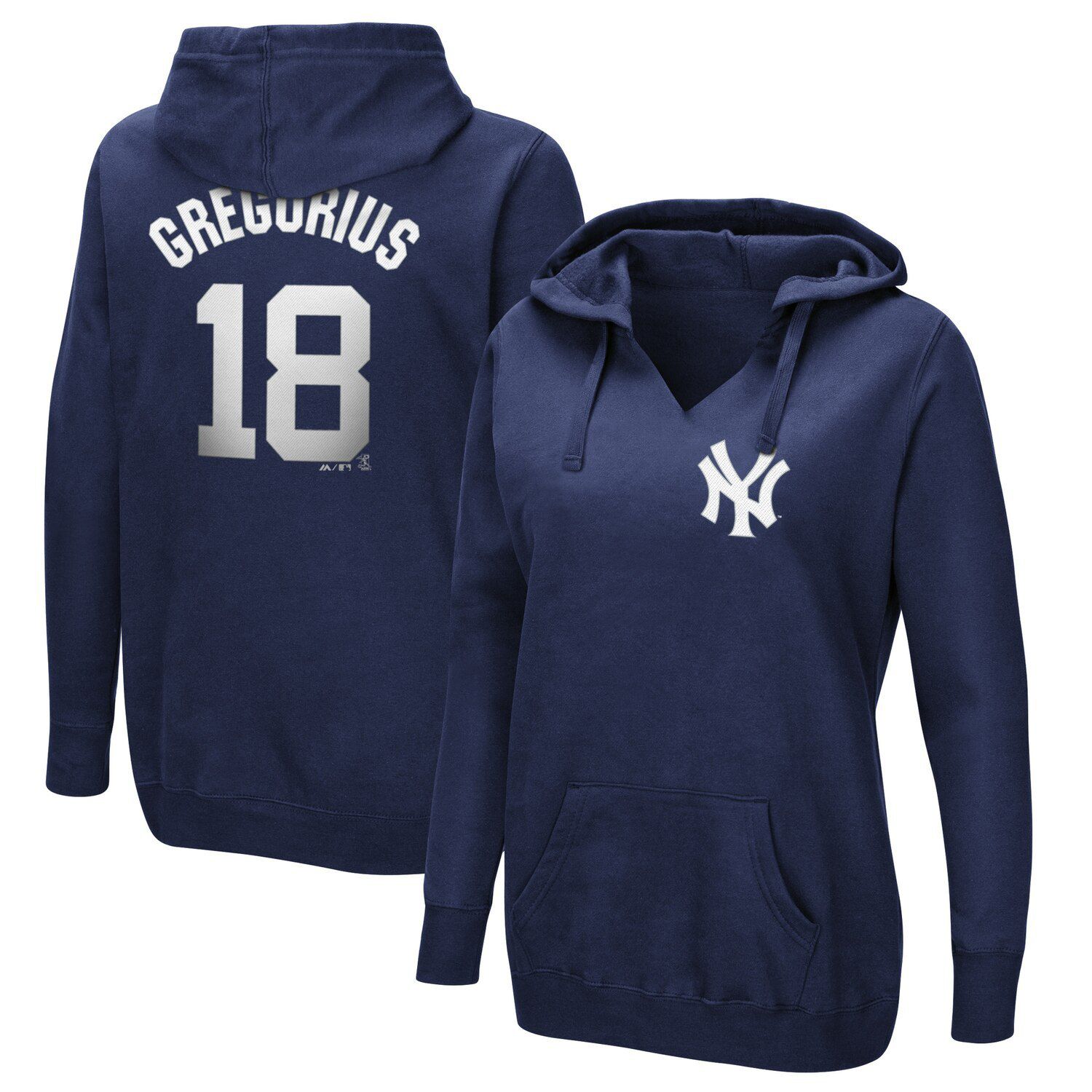 majestic men's new york yankees authentic collection raglan pullover short sleeve hoodie