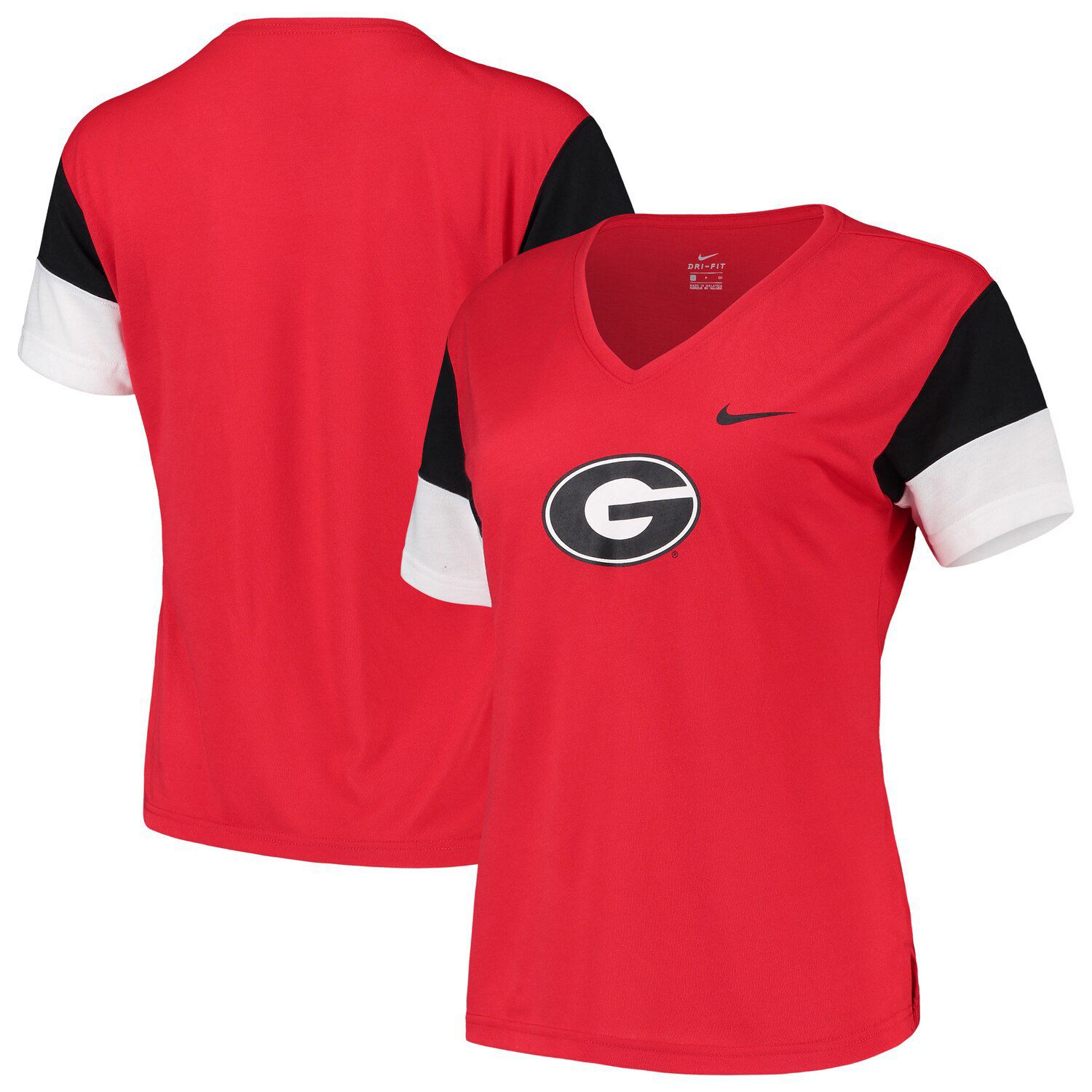 red and black nike shirt womens