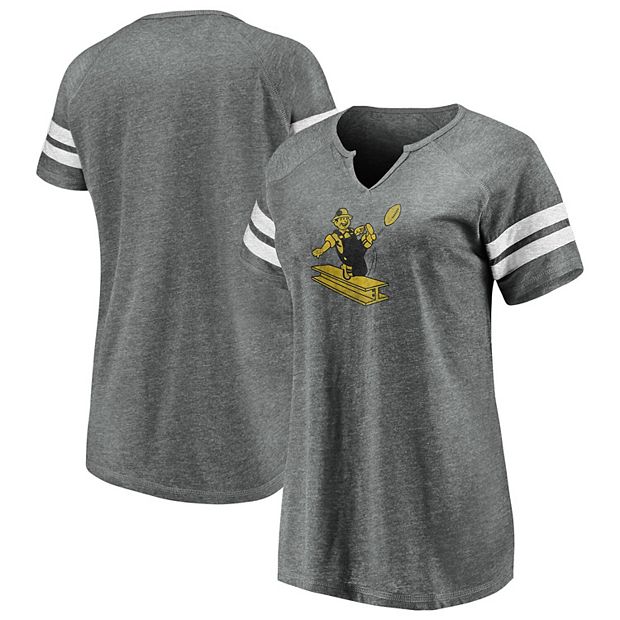 New Era Steelers Women's Knotch Neck Short Sleeve T-Shirt - M