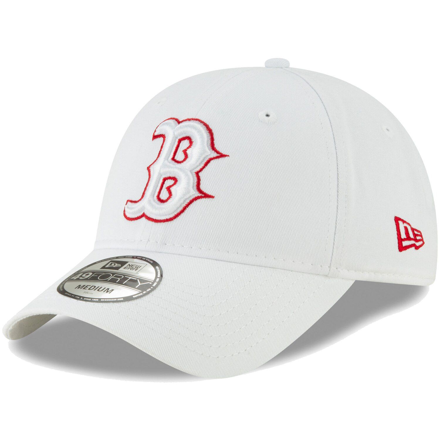 white fitted boston red sox hat