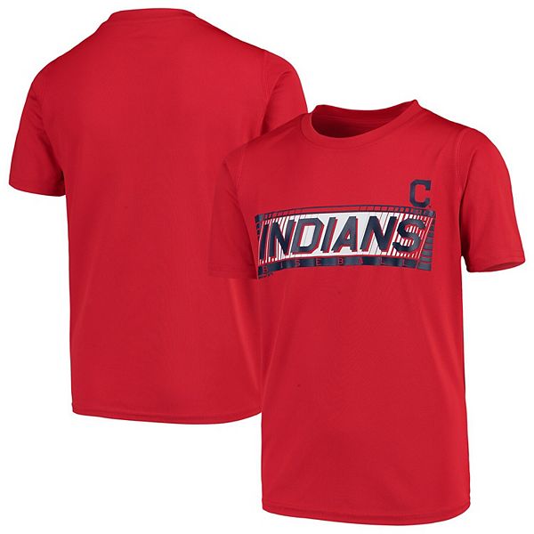 Youth Red Cleveland Indians Switch Hitter Dri-Tek T-Shirt