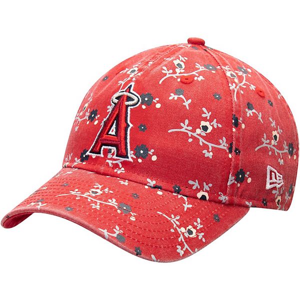 Girls Youth New Era Red Los Angeles Angels Blossom 9TWENTY Adjustable Hat