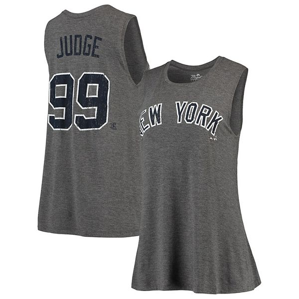 Aaron Judge New York Yankees Majestic Threads Women's Flair Blouse Player  Name & Number Tank Top - Gray