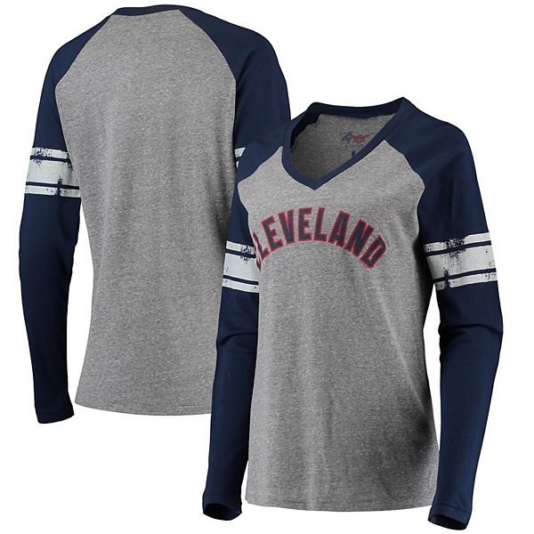 New York Yankees Nike Women's Tri-Blend Raglan 3/4-Sleeve T-Shirt -  Heathered Navy