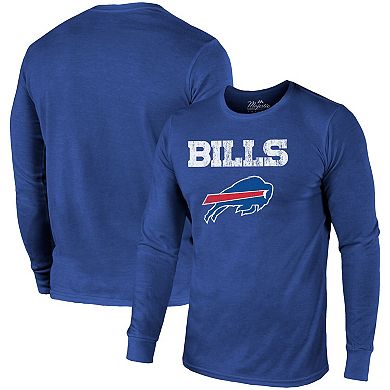Buffalo Bills Majestic Threads Lockup Tri-Blend Long Sleeve T-Shirt - Royal