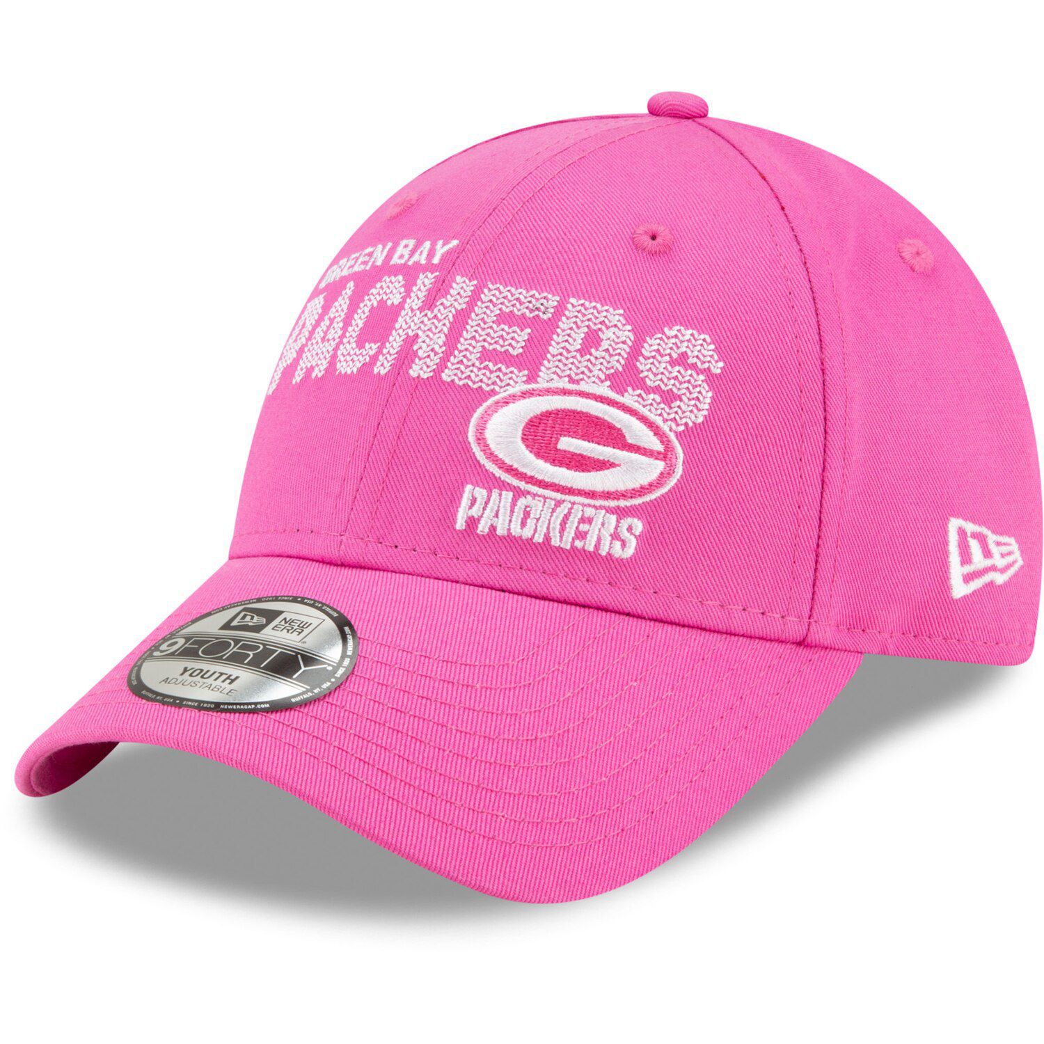 Girls Youth New Era Pink Green Bay 