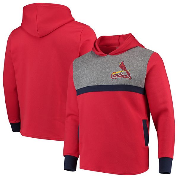 St. Louis Cardinals Majestic Threads Colorblocked Pullover Hoodie - Red/Navy
