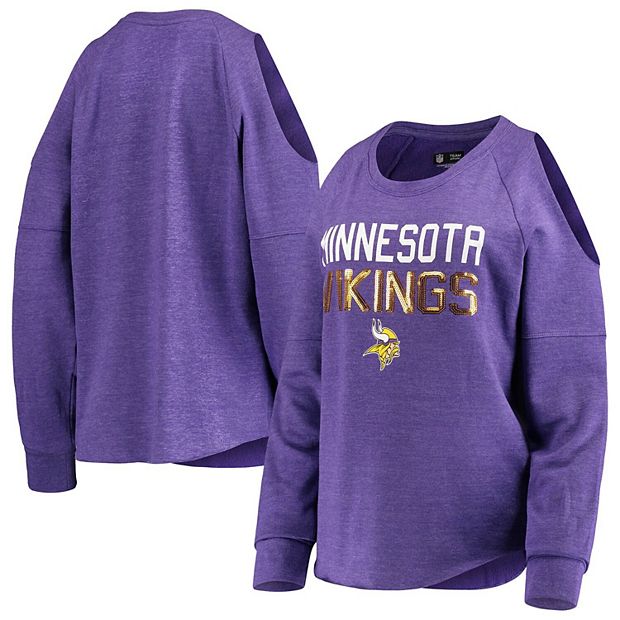 Women's New Era Heather Purple Minnesota Vikings Cold Shoulder Tri