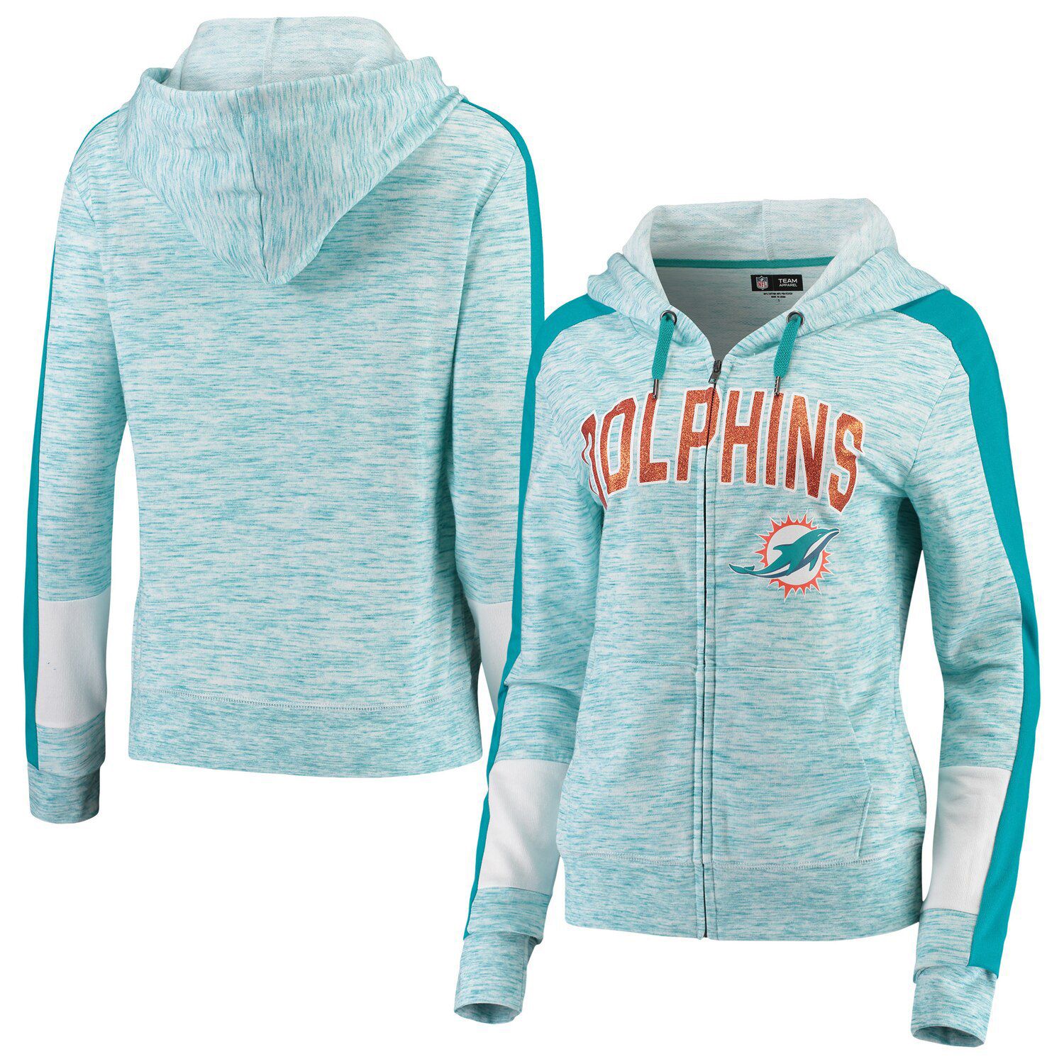 miami dolphins zippered hoodie