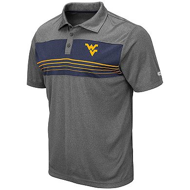 Men's Colosseum Heathered Charcoal West Virginia Mountaineers Smithers Polo