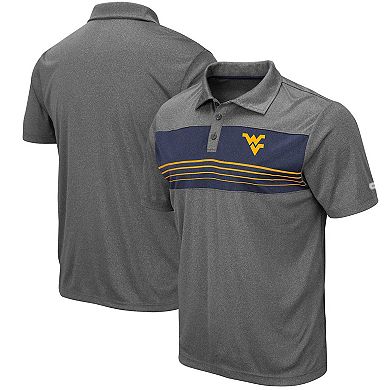 Men's Colosseum Heathered Charcoal West Virginia Mountaineers Smithers Polo