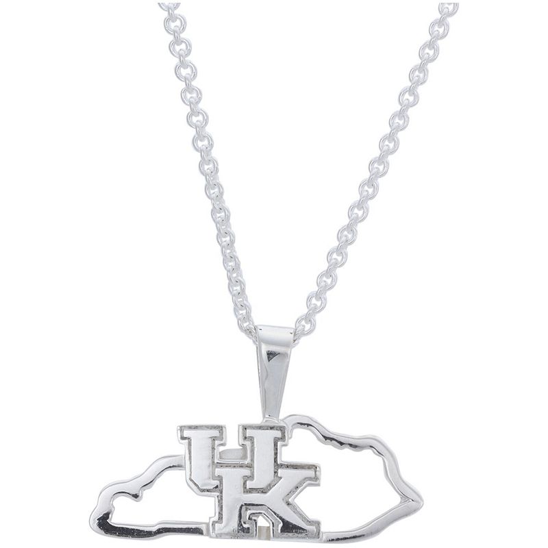 Womens Dayna Designs Silver Kentucky Wildcats Team State Outline Necklace