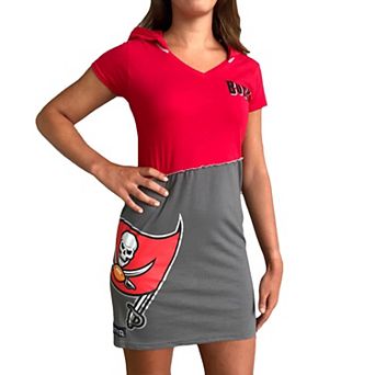 Women's Refried Apparel Red/Pewter Tampa Bay Buccaneers Sustainable Hooded Mini Dress