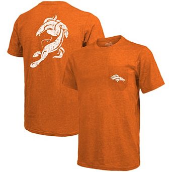 Denver Broncos Majestic Threads Tri-Blend Pocket T-Shirt - Orange