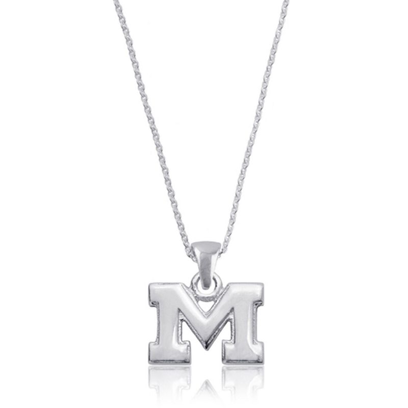 Womens Dayna Designs Michigan Wolverines Pendant Necklace, MIC Silver