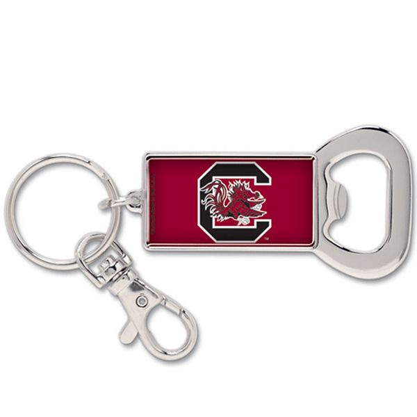 South Carolina Gamecocks Silvertone Bottle Opener Keychain
