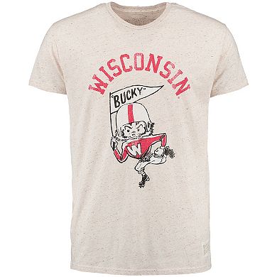 Men's Original Retro Brand Natural Wisconsin Badgers Vintage Tri-Blend T-Shirt