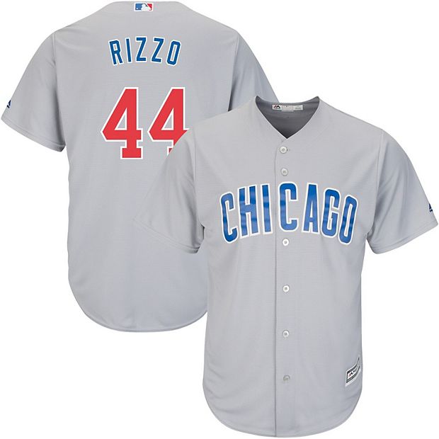 Men's Majestic Anthony Rizzo Gray Chicago Official Base Player Jersey