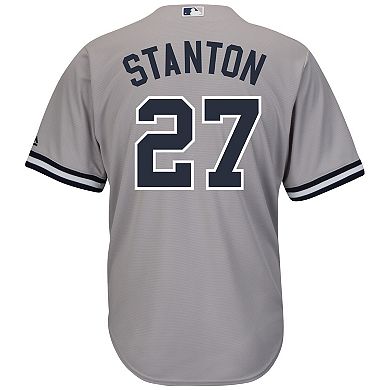 Men's Majestic Giancarlo Stanton Gray New York Yankees Cool Base Replica Player Jersey