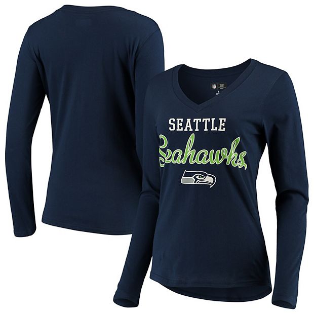 Seattle Seahawks G-III 4Her by Carl Banks Women's Post Season V-Neck  T-Shirt - Navy