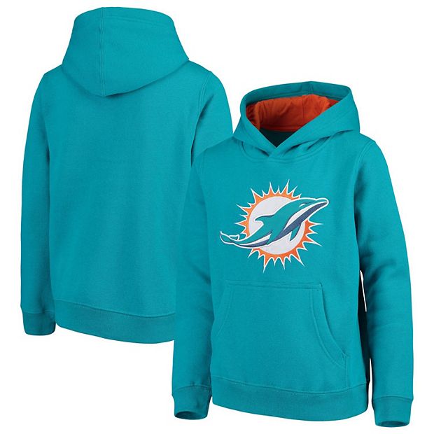 Youth Aqua Miami Dolphins Logo Fan Gear Prime Pullover Hoodie