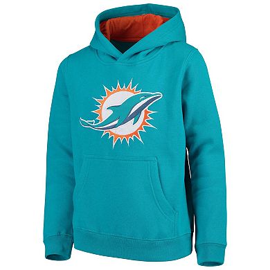 Youth Aqua Miami Dolphins Logo Fan Gear Prime Pullover Hoodie