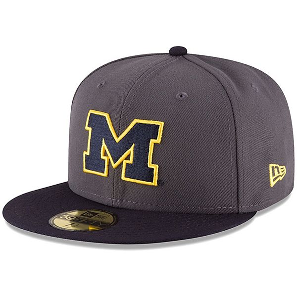 Men's New Era Graphite/Navy Michigan Wolverines Basic 59FIFTY Fitted Hat