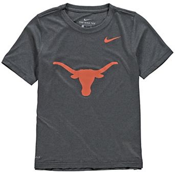 Youth Nike Texas Longhorns Anthracite Logo Legend Performance T-Shirt