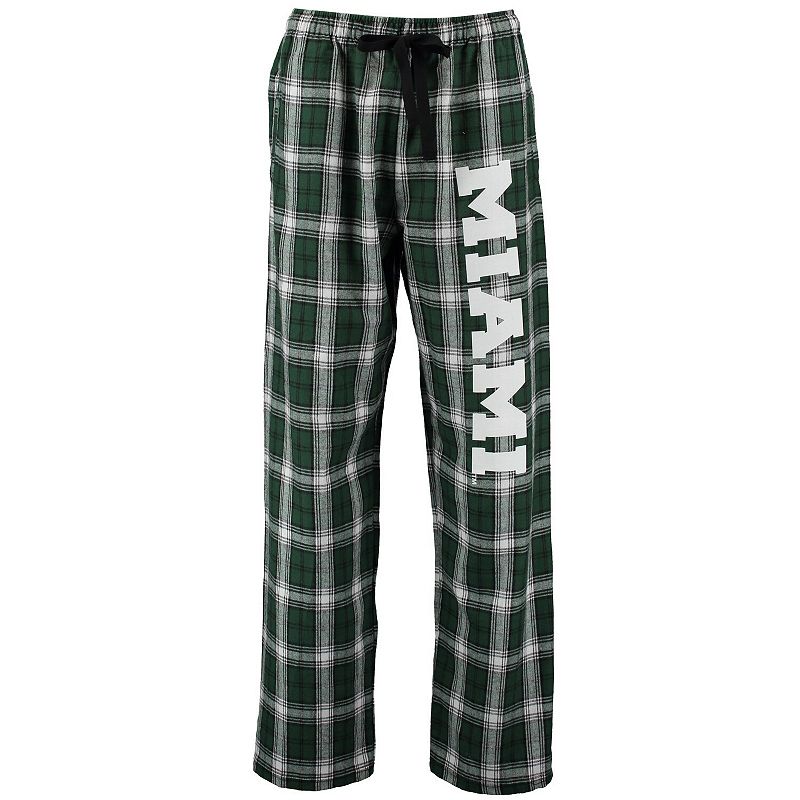 62176756 Womens Green Miami Hurricanes Flannel Pajama Pants sku 62176756