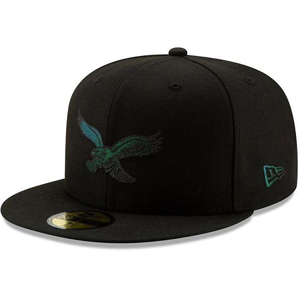 Men's New Era White/Black Philadelphia Eagles Retro Adjustable Snapback Hat