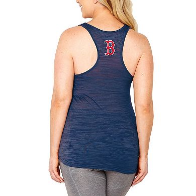Women's Soft as a Grape Navy Boston Red Sox Plus Size Swing for the Fences Racerback Tank Top