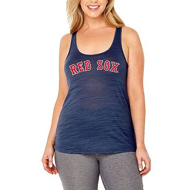 Women's Soft as a Grape Navy Boston Red Sox Plus Size Swing for the Fences Racerback Tank Top