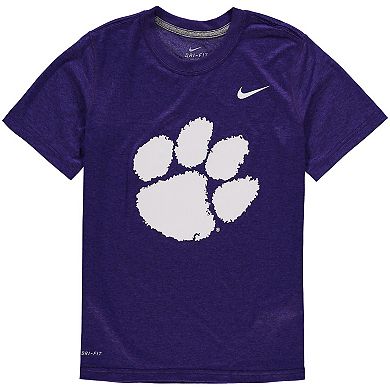 Youth Nike Clemson Tigers Purple Logo Legend Performance T-Shirt