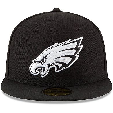 Men's New Era Black Philadelphia Eagles B-Dub 59FIFTY Fitted Hat