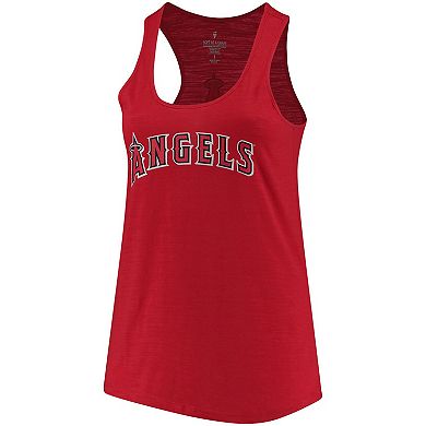 Women's Soft as a Grape Red Los Angeles Angels Plus Size Swing for the Fences Racerback Tank Top