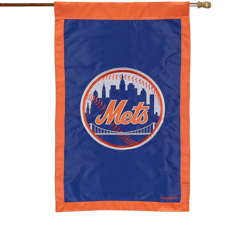 New York Mets 28 x 44 Applique Double-Sided House Flag, Multicolor