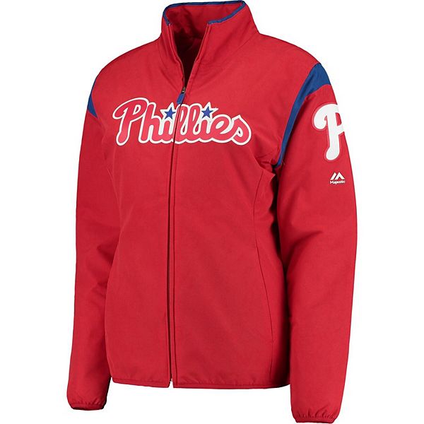 Men's Philadelphia Phillies Majestic Red On-Field Therma Base Thermal  Full-Zip Jacket