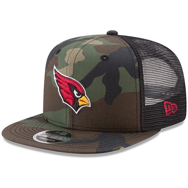 Men S New Era Woodland Camo Black Arizona Cardinals Trucker 9fifty Snapback Adjustable Hat