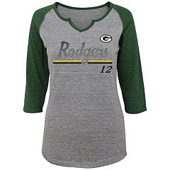 Women's Fanatics Branded Aaron Rodgers Cream/Green New York Jets Player Raglan Name & Number Fitted 3/4-Sleeve T-Shirt Size: Extra Large