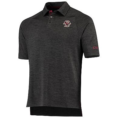 Men's Colosseum Heathered Black Boston College Eagles Down Swing Polo