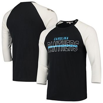 FANATICS Men's Fanatics Branded Charcoal/Heathered Gray Carolina Panthers  Big & Tall Two-Stripe Tri-Blend Raglan T-Shirt