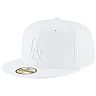 Men's New Era White Los Angeles Dodgers Primary Logo Basic 59FIFTY Fitted Hat
