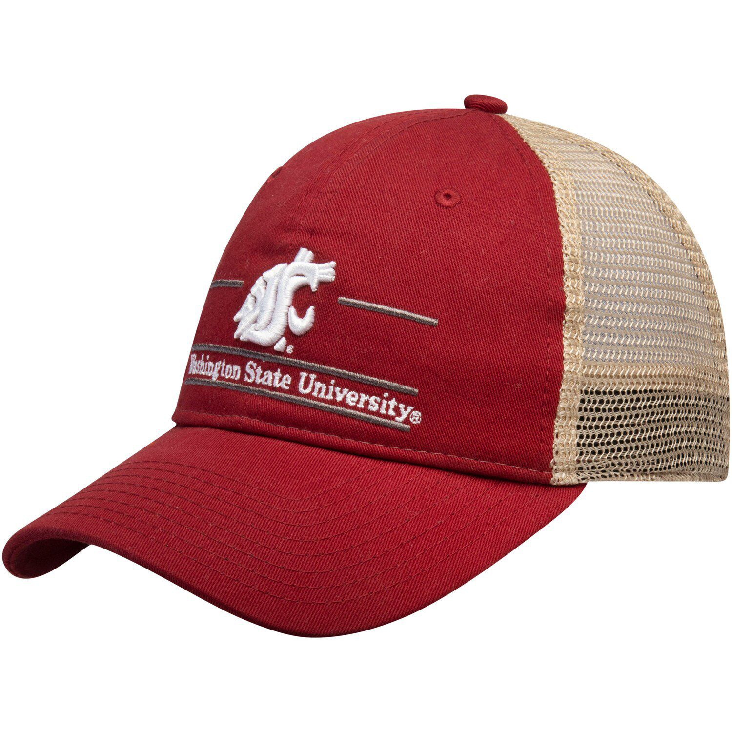 Image for Unbranded Men's The Game Crimson Washington State Cougars Split Bar Trucker Adjustable Hat at Kohl's.
