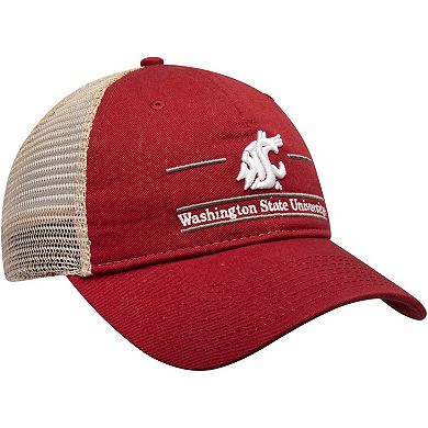 Men's The Game Crimson Washington State Cougars Split Bar Trucker Adjustable Hat