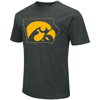 Men's Colosseum Black Iowa Hawkeyes State Outline T-Shirt